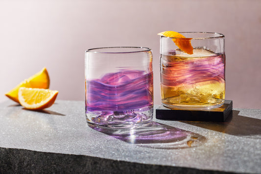 Purple Low Ball Rocks Glasses