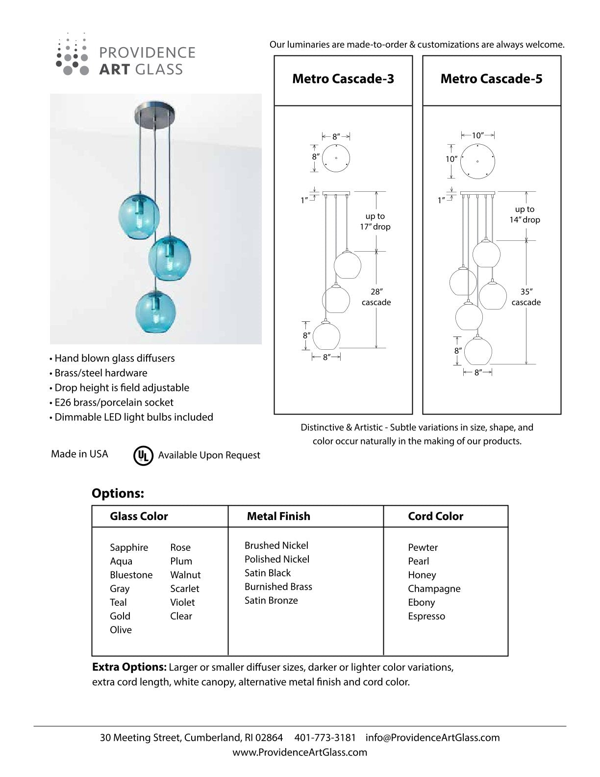 Metro Cascade 5 Chandelier