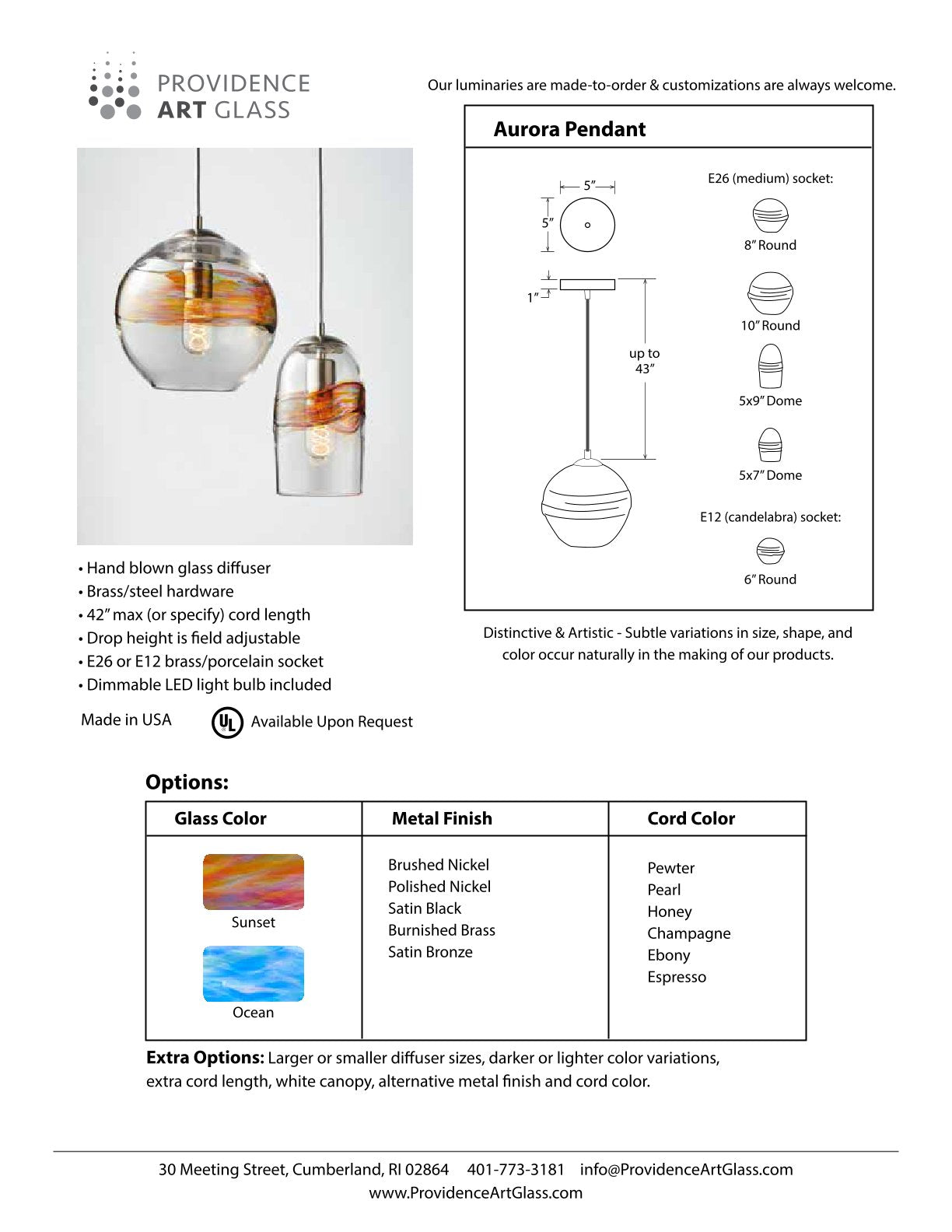 Ocean Aurora Pendant Light
