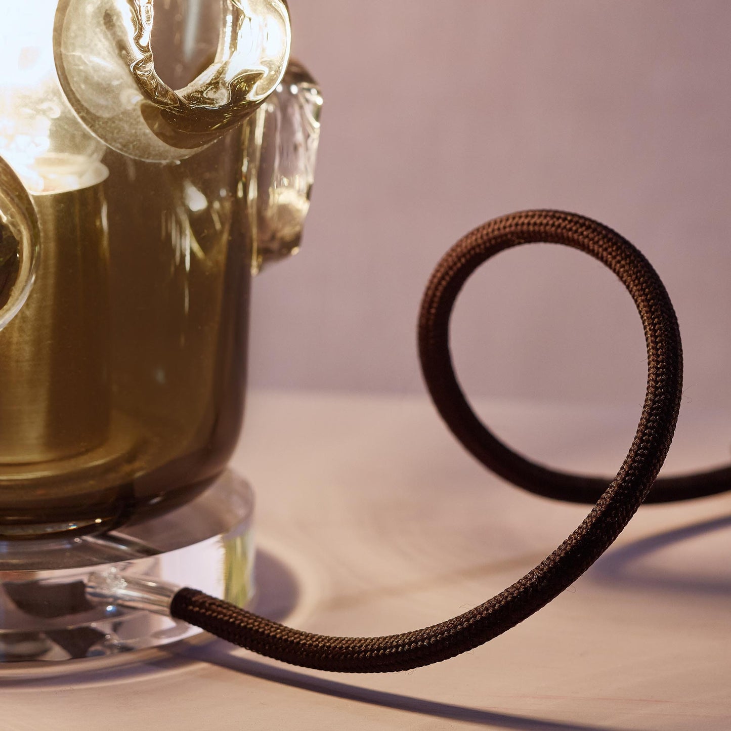 Grey Glass Meteor Table Lamp