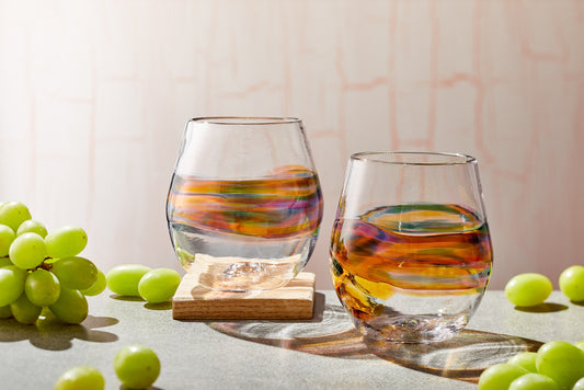 Sunset Stemless Wine Glasses