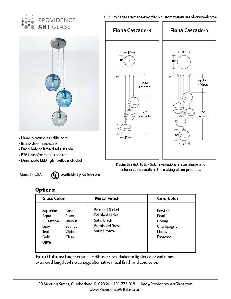 Fiona Cascade Chandelier (3 or 5 Lights)