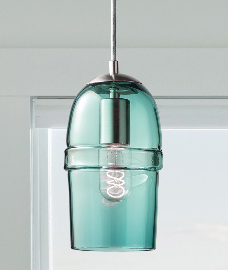 Teal Fiona Dome Pendant Light