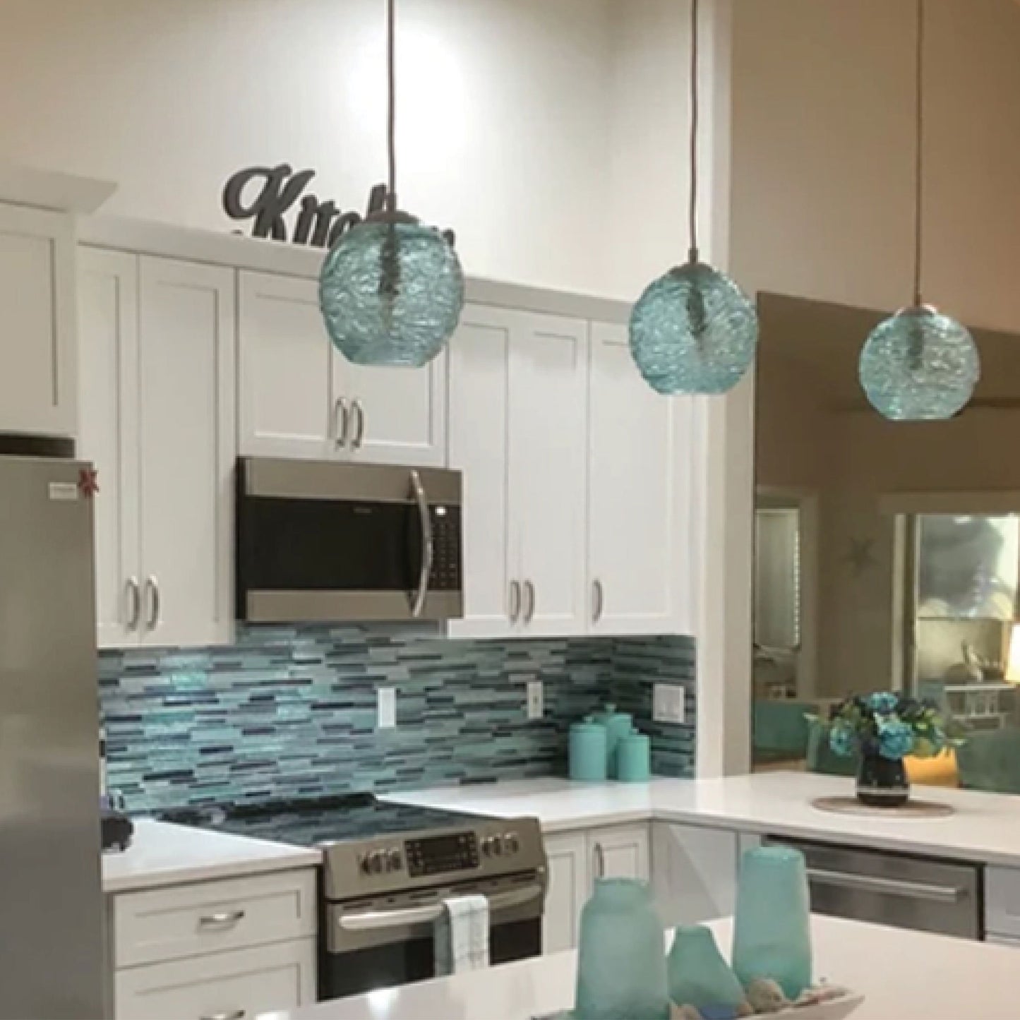 Teal Stella Pendant Light
