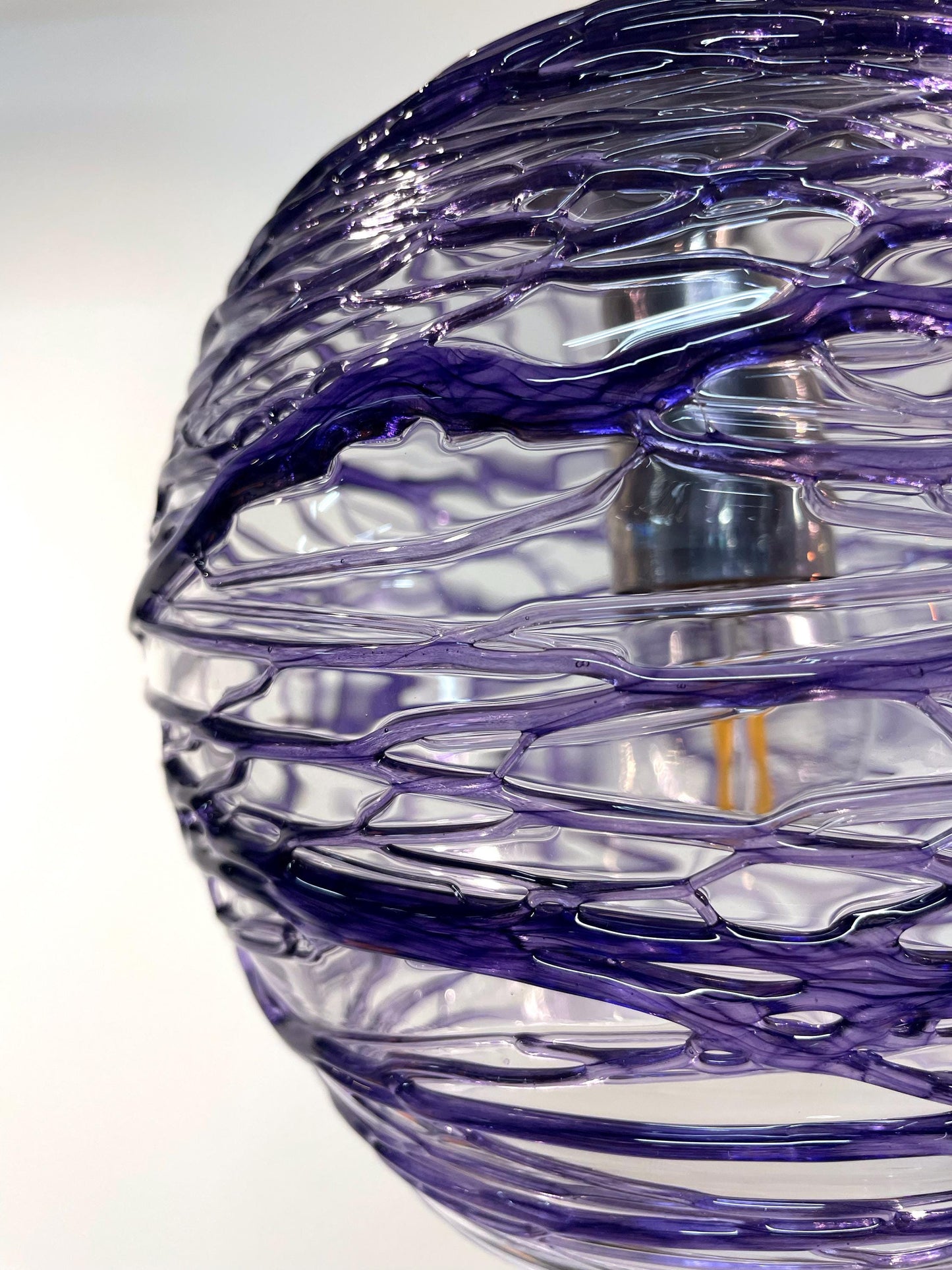 Purple Wrap Stella Pendant Light | Hand Blown Glass | Ready to Ship!