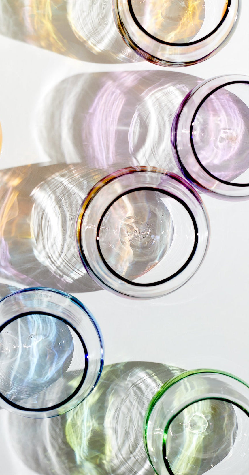 Rainbow Colors – Set of 4 Stemless Wine Glasses