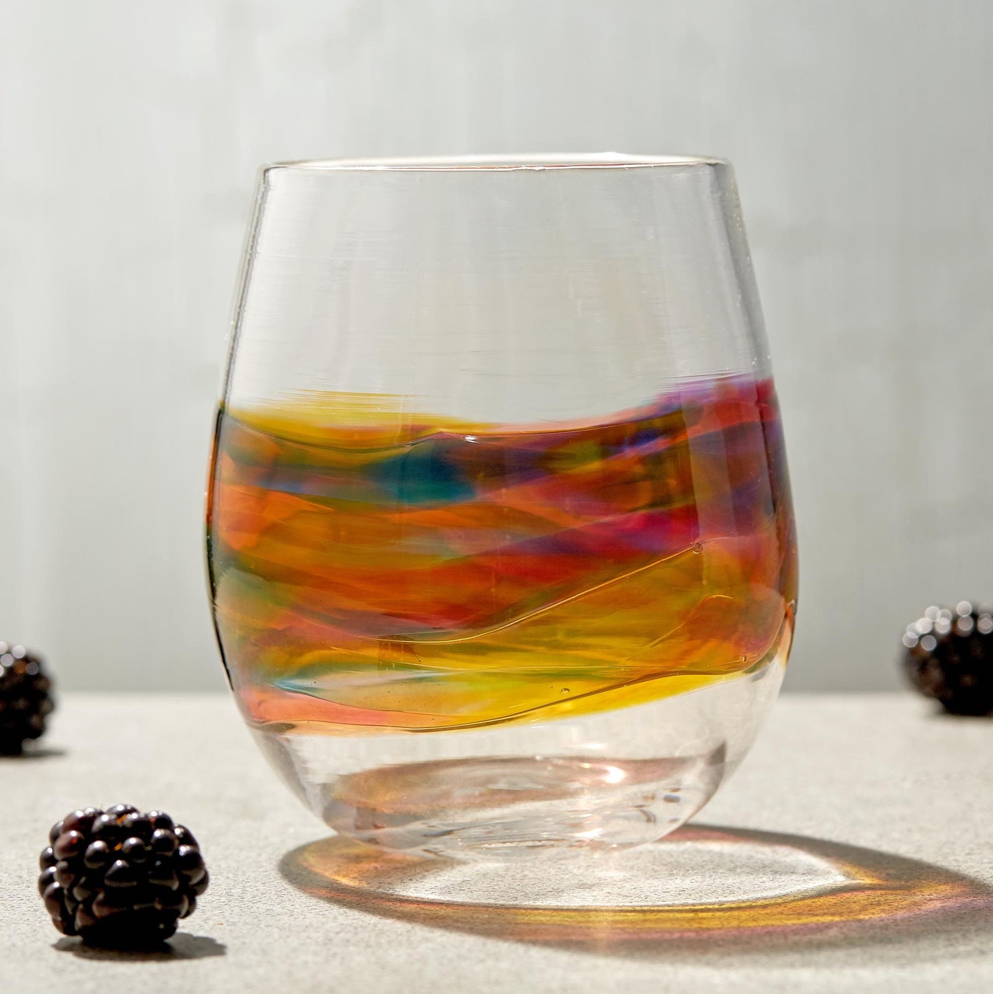 Stemless Wine Glasses for Cocktails, Wine, or Sangria. Handmade Hand Blown Glassware, barware, and glass sets. Made to order from USA.