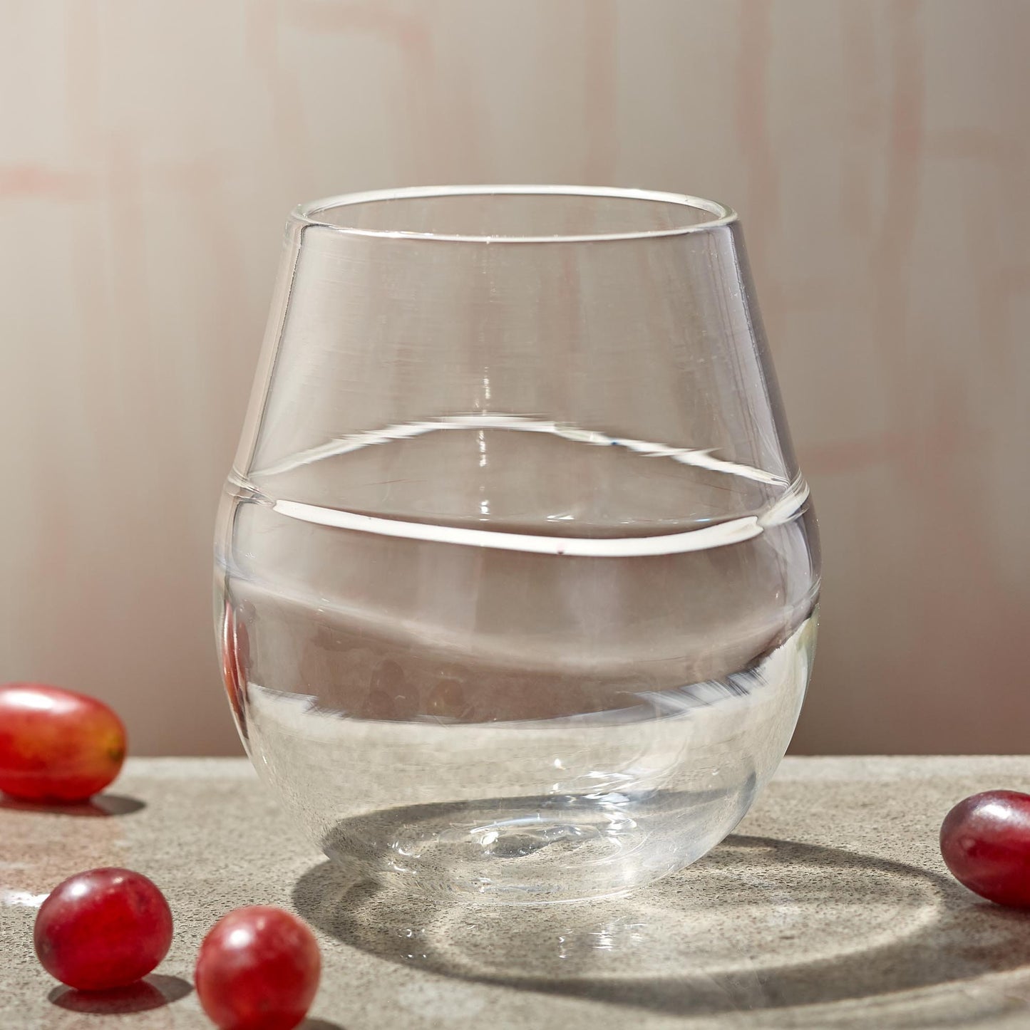 Stemless Wine Glasses | Clear Hand Blown Glass Sets | Cocktail Bar Glasses | Made in USA