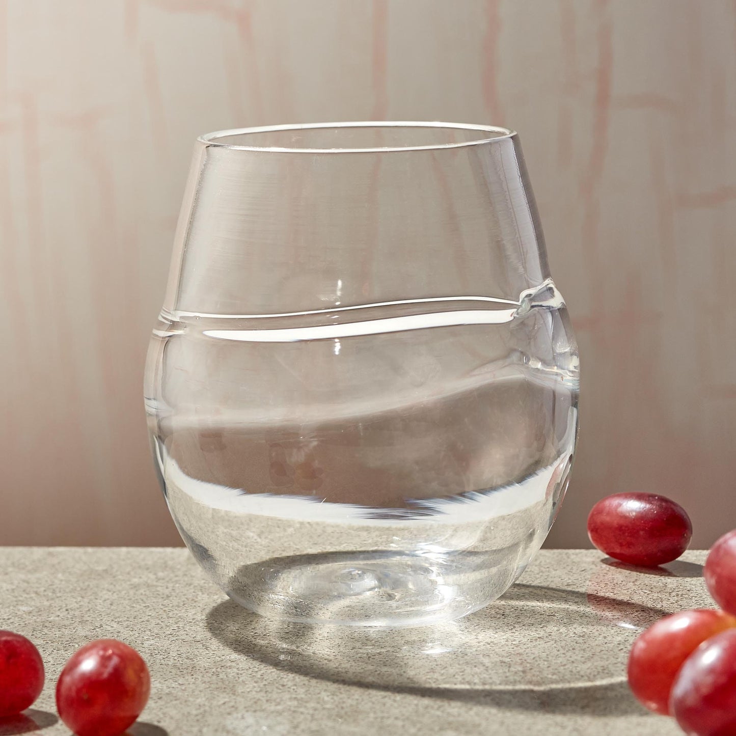 Stemless Wine Glasses | Clear Hand Blown Glass Sets | Cocktail Bar Glasses | Made in USA