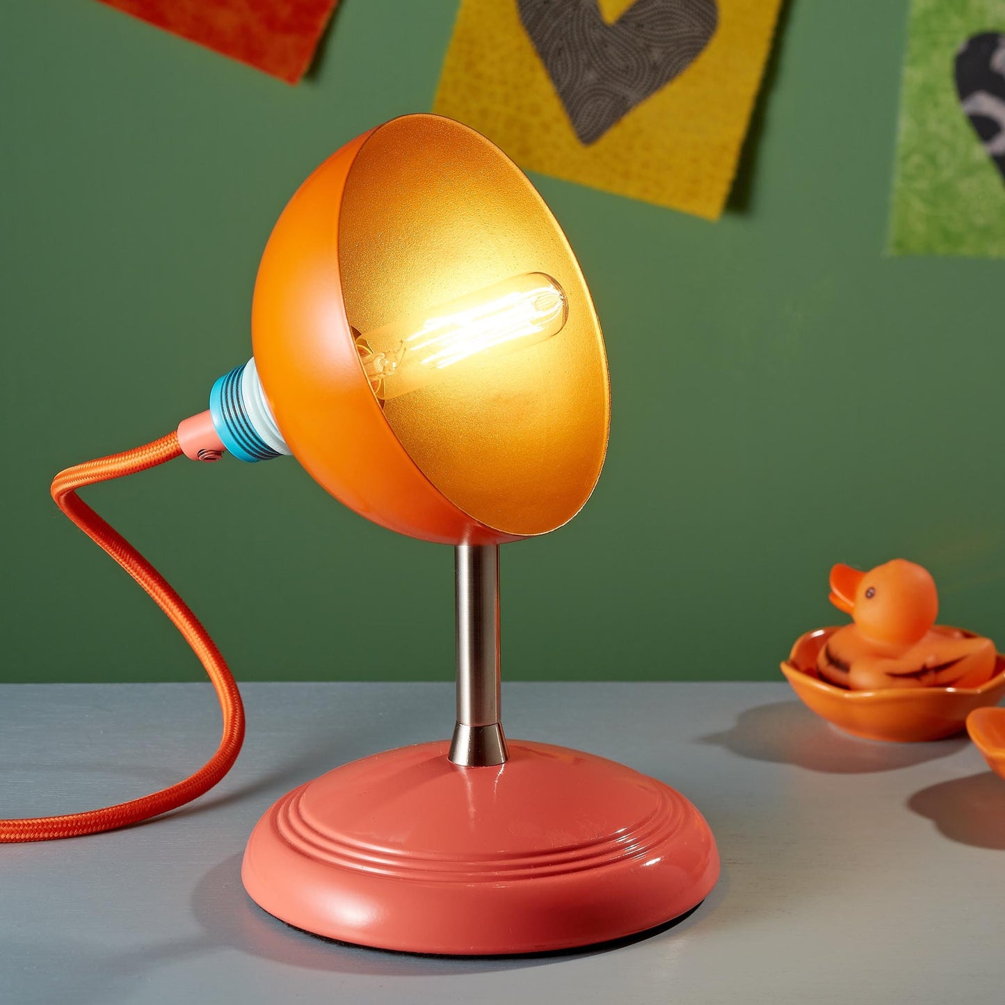 Mid Century Lamp | Children's Room Light | Handmade Metal Colorful Lighting | Made in USA