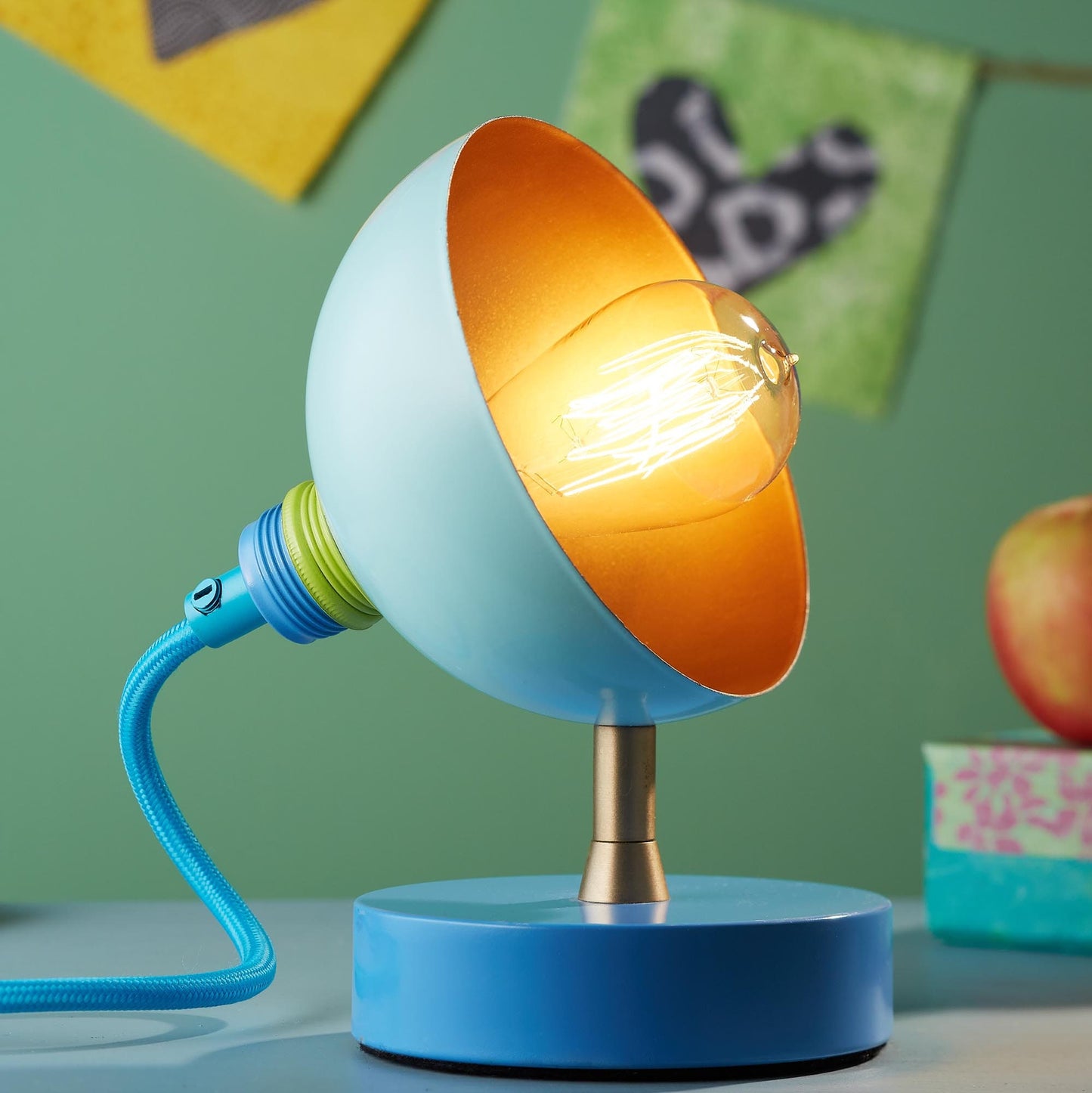 Mid Century Lamp | Colorful Fun Bedroom Light | Handmade Metal Lighting | Made in USA