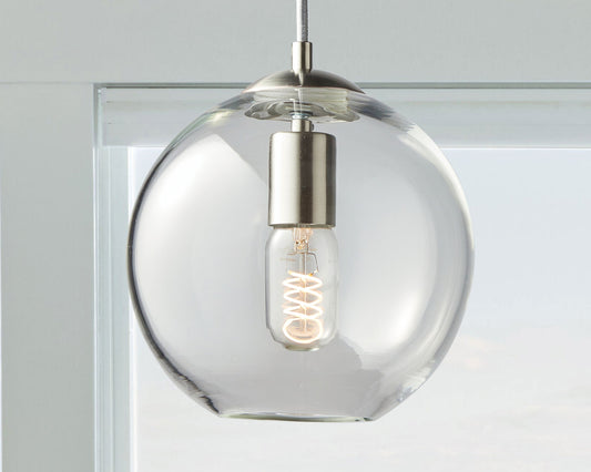 Clear Metro Art Glass Pendant Light. Handmade in USA