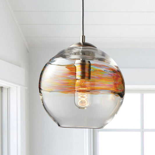 Pendant Light • Hand Blown Glass • Aurora Sunset • Made to Order