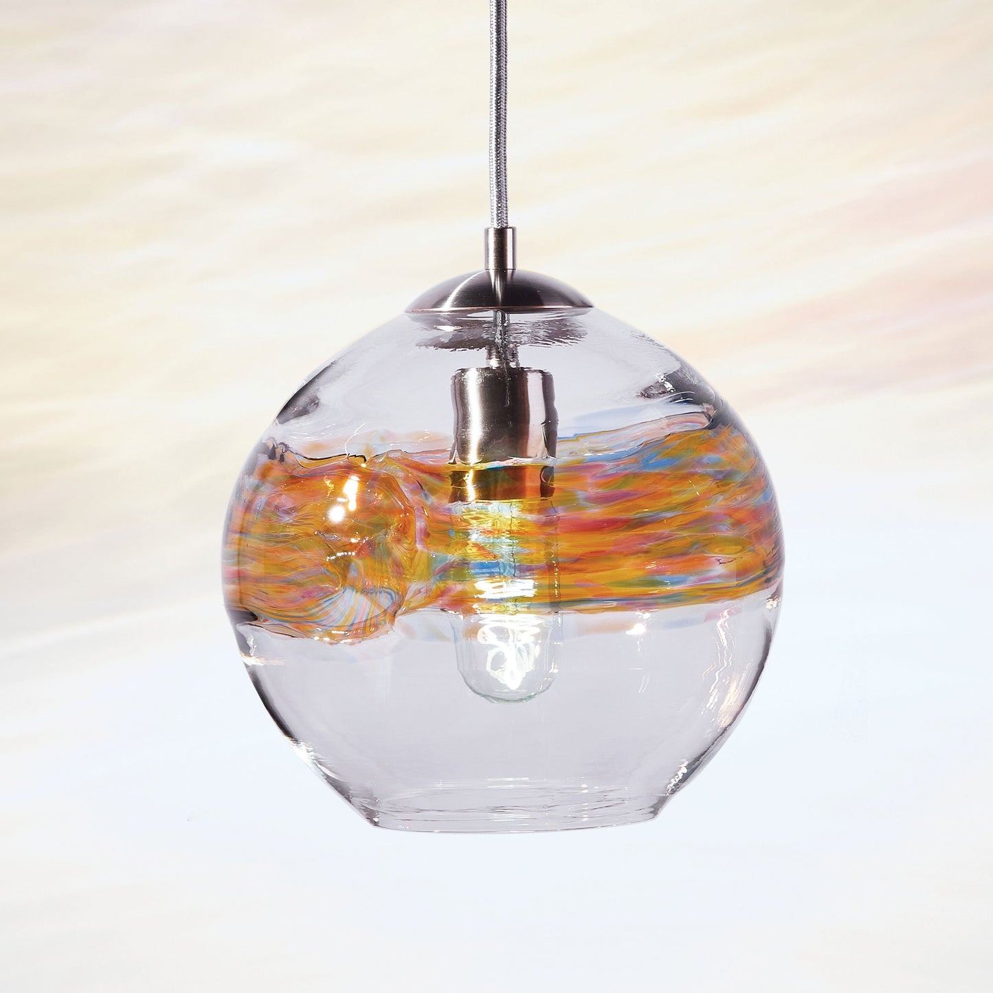 Pendant Light • Hand Blown Glass • Aurora Sunset • Made to Order