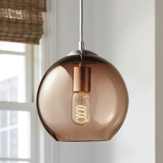 Pendant Light • Hand Blown Glass • Metro Walnut • Made to Order