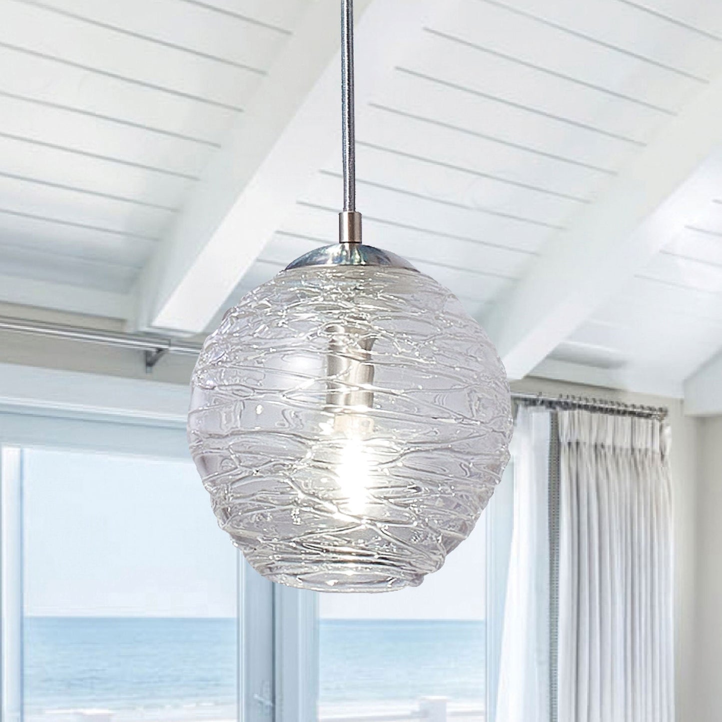 Pendant Light • Hand Blown Glass • Stella Clear • Made to Order