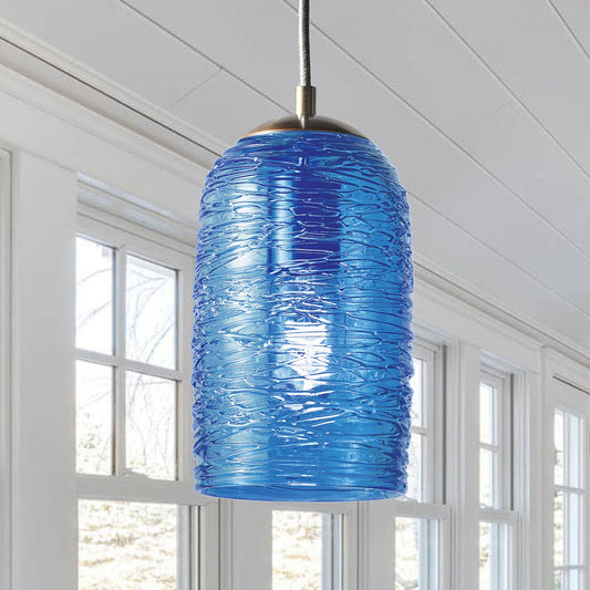 Pendant Light • Hand Blown Glass • Stella Dome Sapphire • Made to Order