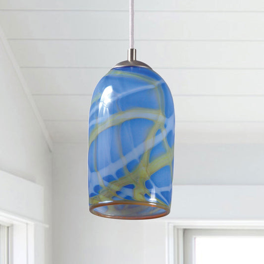 Pendant Light • Hand Blown Glass • Pollock Blue • Made to Order