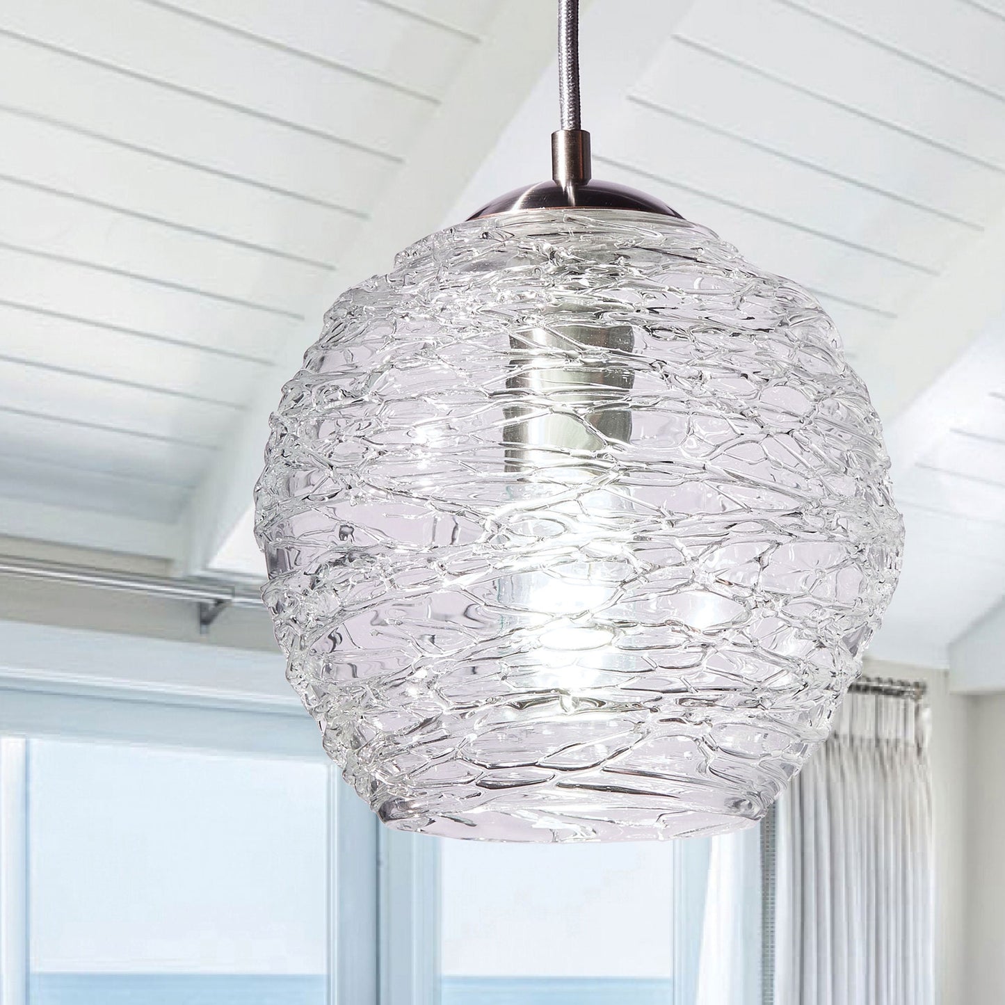 Pendant Light • Hand Blown Glass • Stella Clear • Made to Order