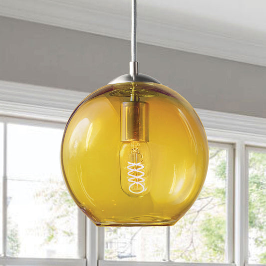 Pendant Light • Hand Blown Glass • Metro Gold • Made to Order