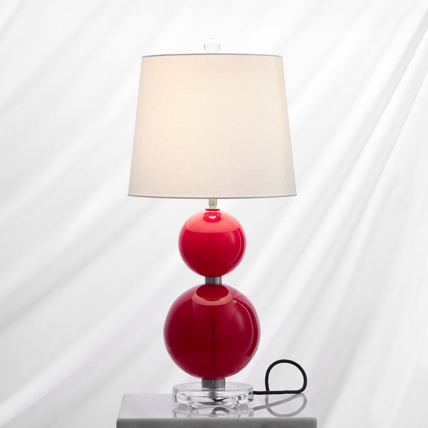 Carmen Bold Red Hand Blown Glass Table Lamp